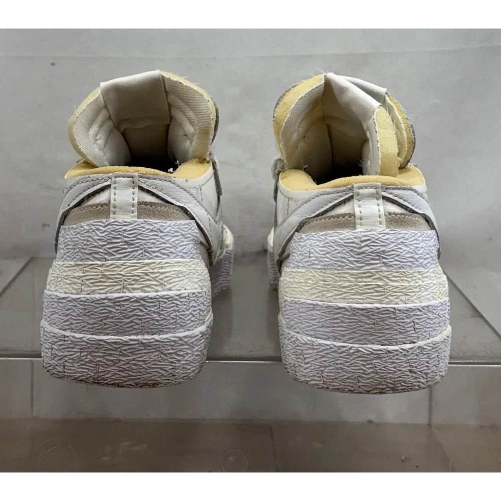 Nike Blazer Low Sacai White Medium Grey Classic Casual‎ Sneakers